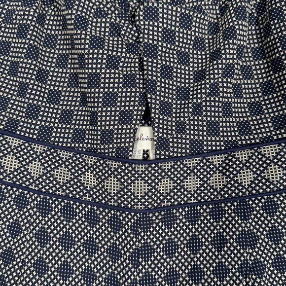 Anthro Elevenses Jumpsuit Women 2 Petite Blue White Geometric Remy Crop Wide Leg - Picture 7 of 11